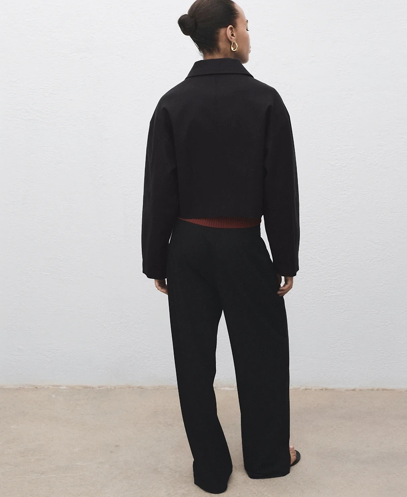 Mango Women's Pockets Cropped Jacket