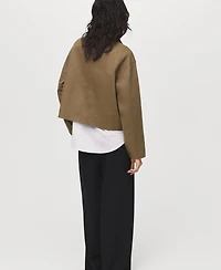 Mango Women's Corduroy Collar Denim Jacket