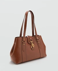 Mango Women's Hook Fastener Large Shoulder Bag