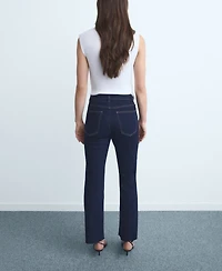 Mango Women's Sienna Flared Cropped Jeans