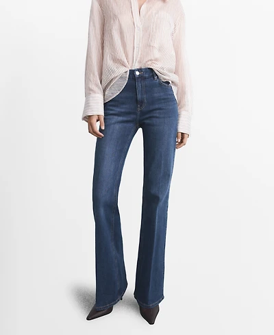Mango Women's Violet Flared High-Rise Jeans