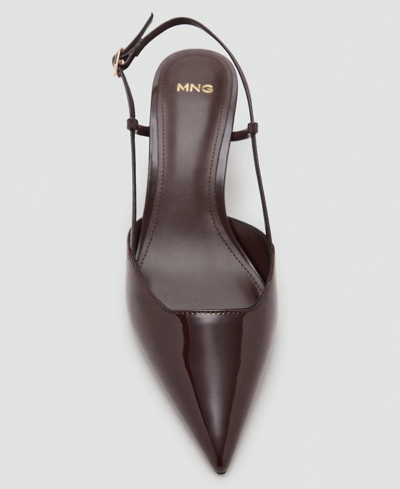 Mango Women's Kitten-Heel Patent Leather Shoes
