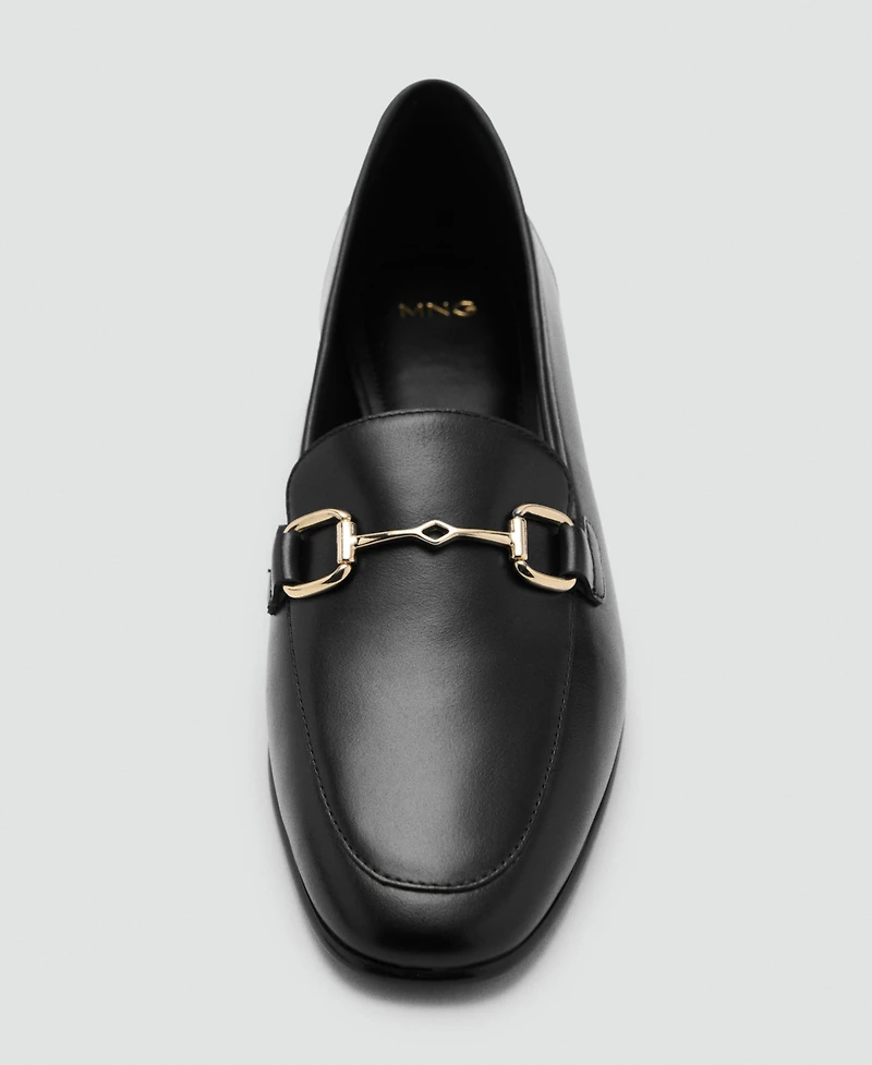 Mango Women's Buckle Leather Moccasins