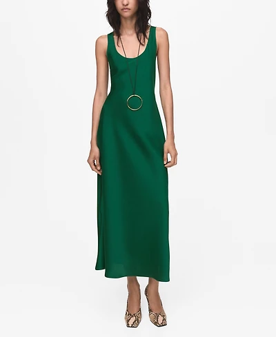 Mango Women's Long Satin Dress