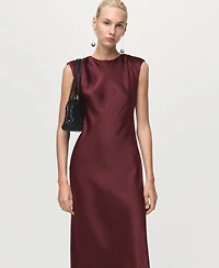Mango Women's Fitted Satin Dress