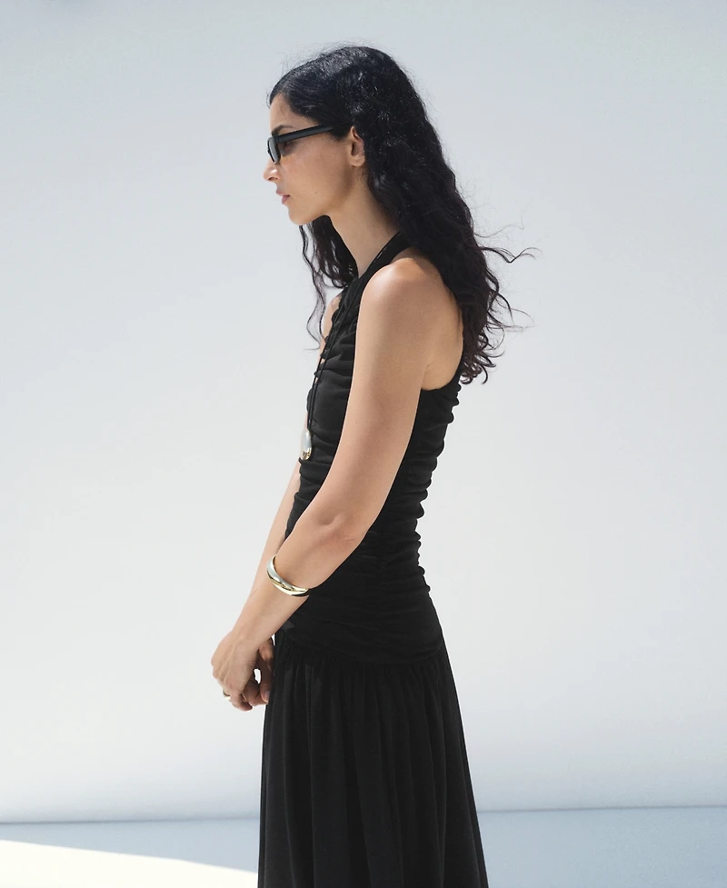 Mango Women's Gathered Midi-Dress