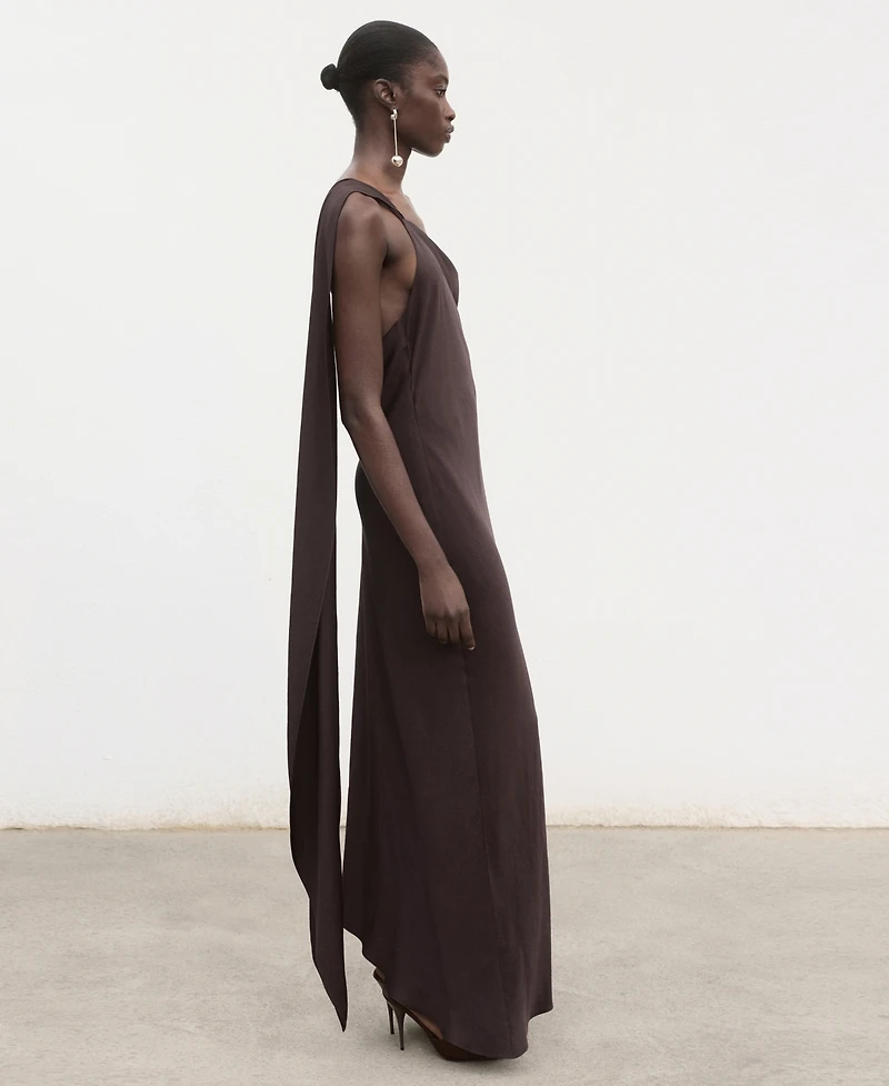 Mango Women's Asymmetrical Satin Dress