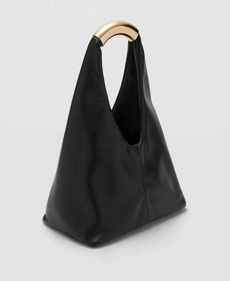 Mango Women's Metal Handle Handbag
