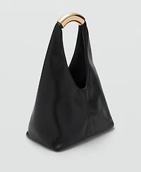 Mango Women's Metal Handle Handbag