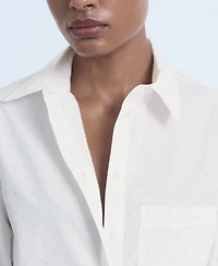 Mango Women's Rhinestone Cropped Shirt