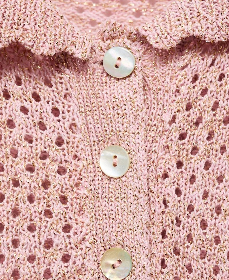 Mango Women's Short-Sleeved Crochet Sweater