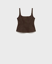 Mango Women's Flared Denim Top