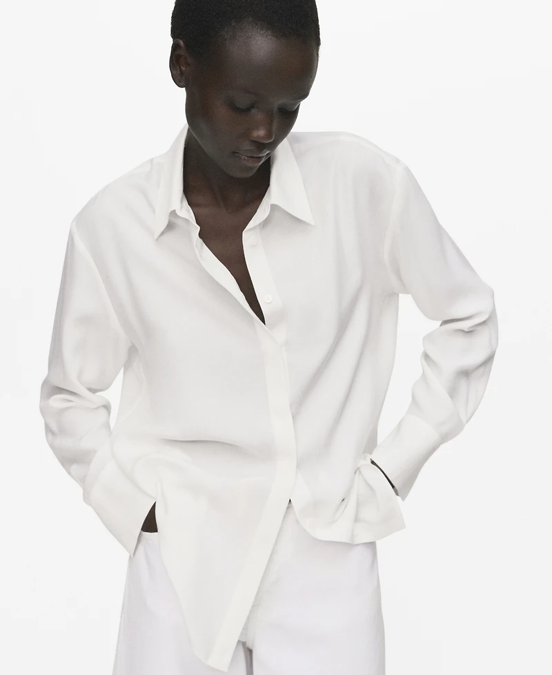 Mango Women's Hidden Buttons Lyocell Shirt