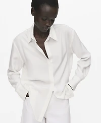 Mango Women's Hidden Buttons Lyocell Shirt