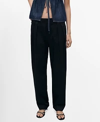 Mango Women's Buttons Cotton Pants