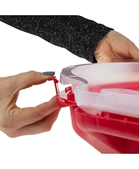 Sterilite Clear Lid Red Base Nesting Storage Christmas Wreath Box (12 Pack)