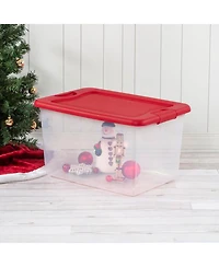 Sterilite 64 Qt. Clear Plastic Latching Lid Storage Bin Container Tote, 12 Pack