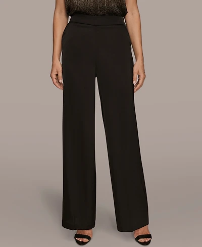 Donna Karan New York Women's Charmeuse High Rise Wide Leg Pants