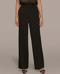 Donna Karan New York Women's Charmeuse High Rise Wide Leg Pants