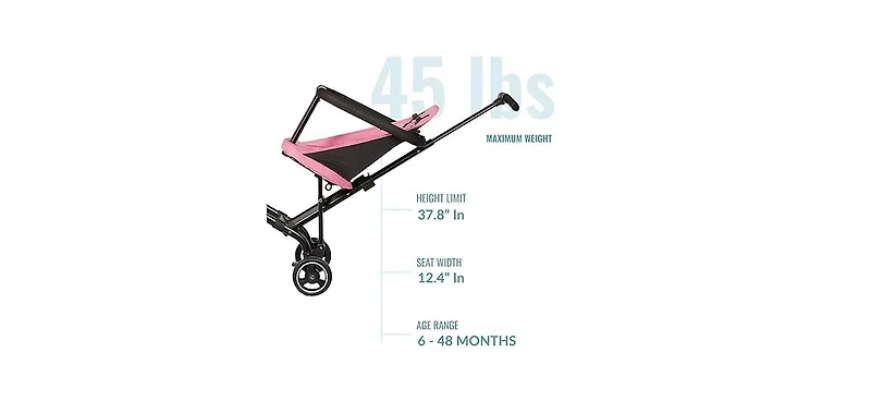 Dream On Me Baby Coast Rider | Travel Stroller | Lightweight Stroller | Compact | Portable | Vacation Friendly Stroller