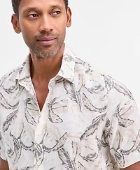 Club Room Men's Casa Regular-Fit Floral Button-Down Linen Shirt, Macy's Exclusive