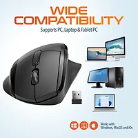 Delton S30 Ergonomic Wireless Optical Mouse, 3 Adjustable Dpi (DMERGS30-wb)
