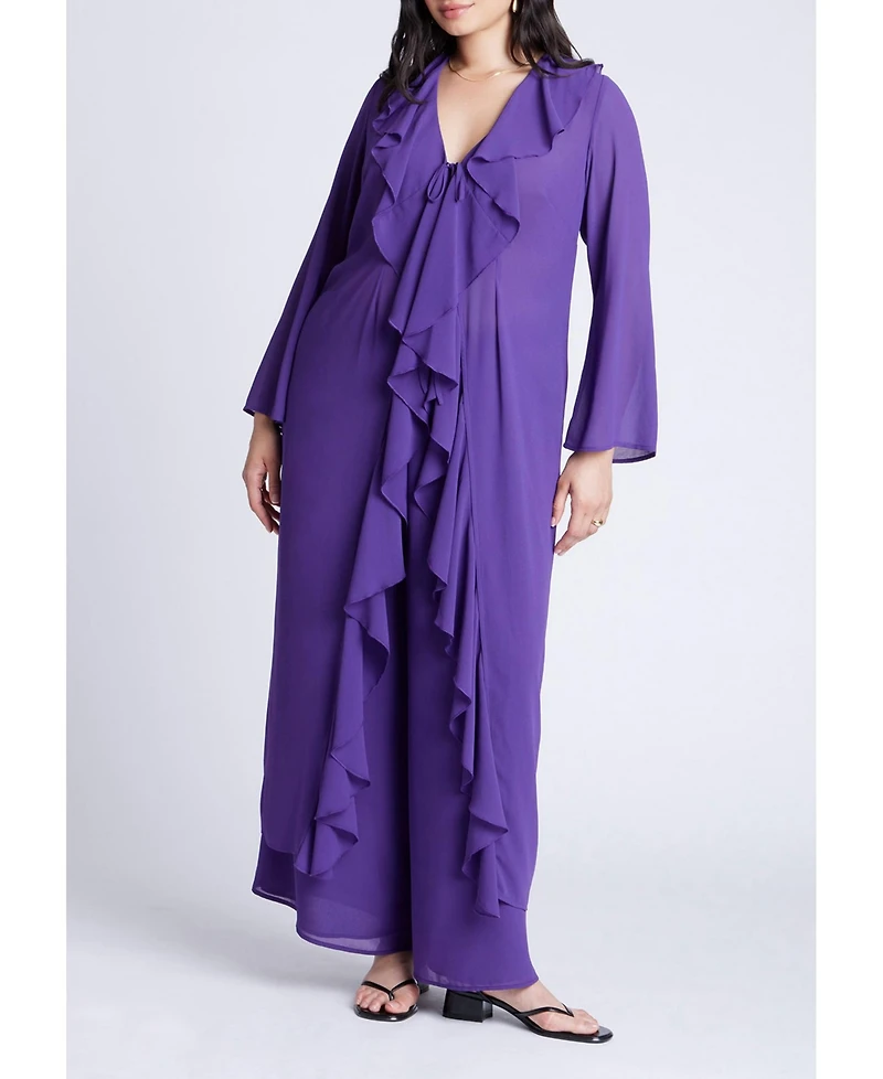 Eloquii Women's Plus Dramatic Ruffle Duster