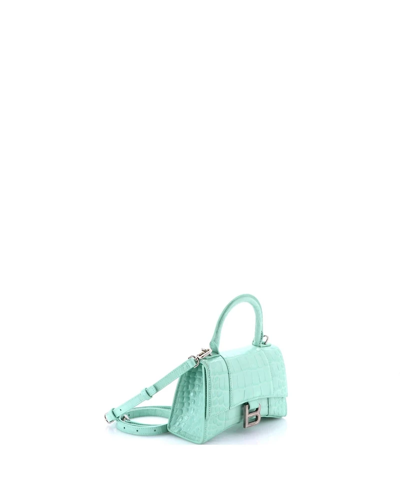 Pre-Owned Balenciaga Xs Hourglass Top Handle Bag Embossed Leather