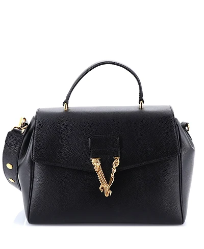 Pre-Owned Versace Medium Virtus Top Handle Bag Leather
