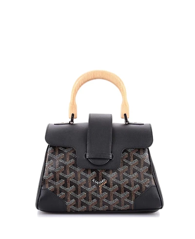 Pre-Owned Goyard Mini Saigon Top Handle Bag Coated Canvas with Leather