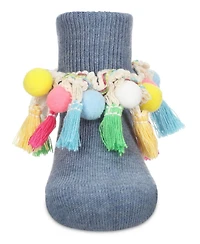 Memoi Pom-Pom-Palooza Girls Ankle Socks