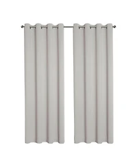 Kate Aurora 2 Piece Solid Colored Room Darkening Grommet Top Thermal Window Curtain Panels - 50" x 45" Light Beige