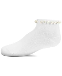 MeMoi Girl Child Pretty Pearls Cotton Blend Anklet Socks