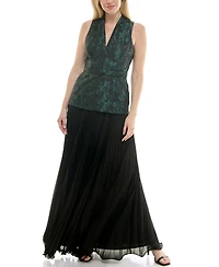 Taylor Women's V-Neck Pleat Detail Dress