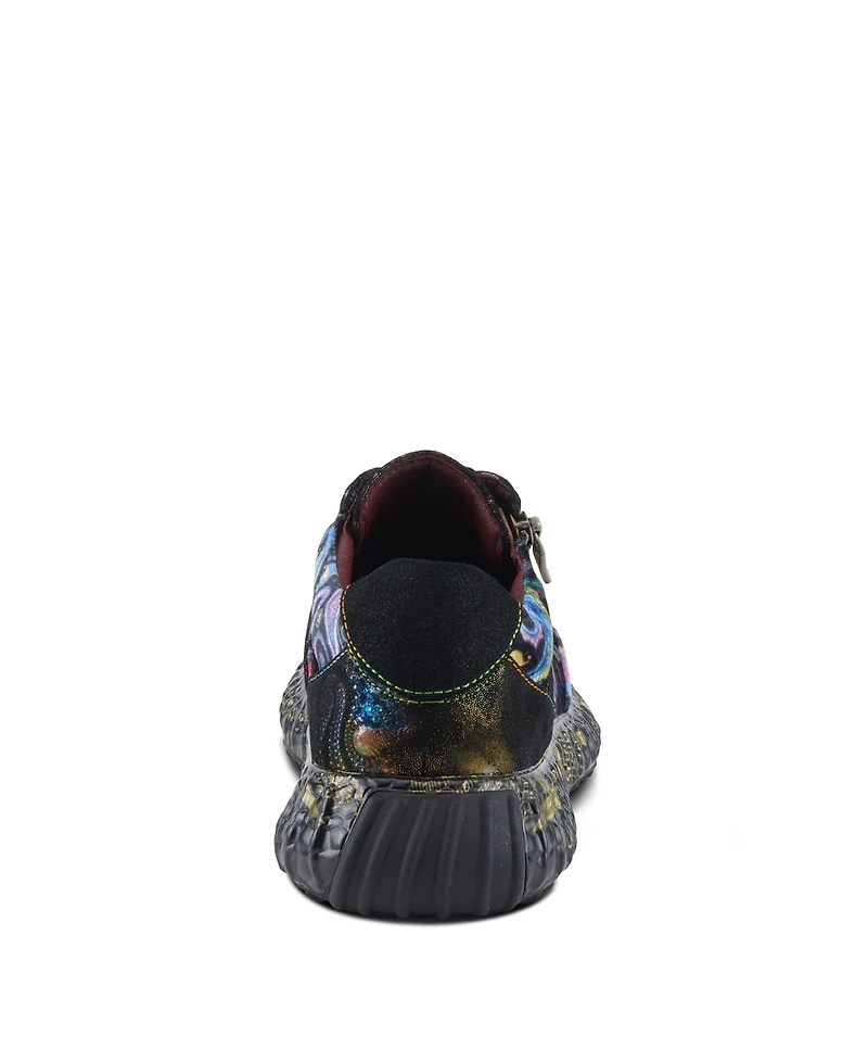 L'Artiste Women's Javana Fashion Sneakers with Velvet & Suede Upper, Lace Accents, Zipper Closure & Cushioned Insole