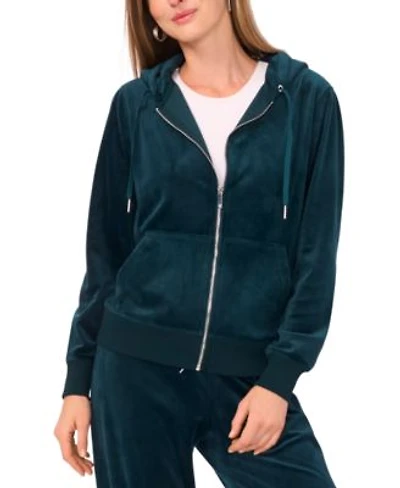 Vince Camuto Womens Velour Zip Front Hoodie Jacket Xs 3x