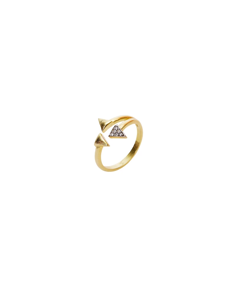 Spero London Sterling Silver Multiple Triangle Adjustable Ring