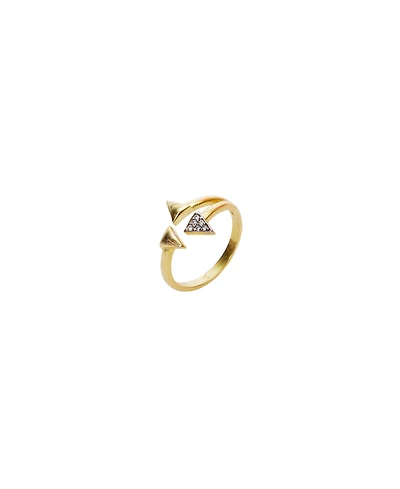 Spero London Sterling Silver Multiple Triangle Adjustable Ring