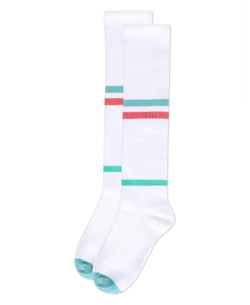 Memoi Little Girls Multi Colored Stripe Knee High Socks