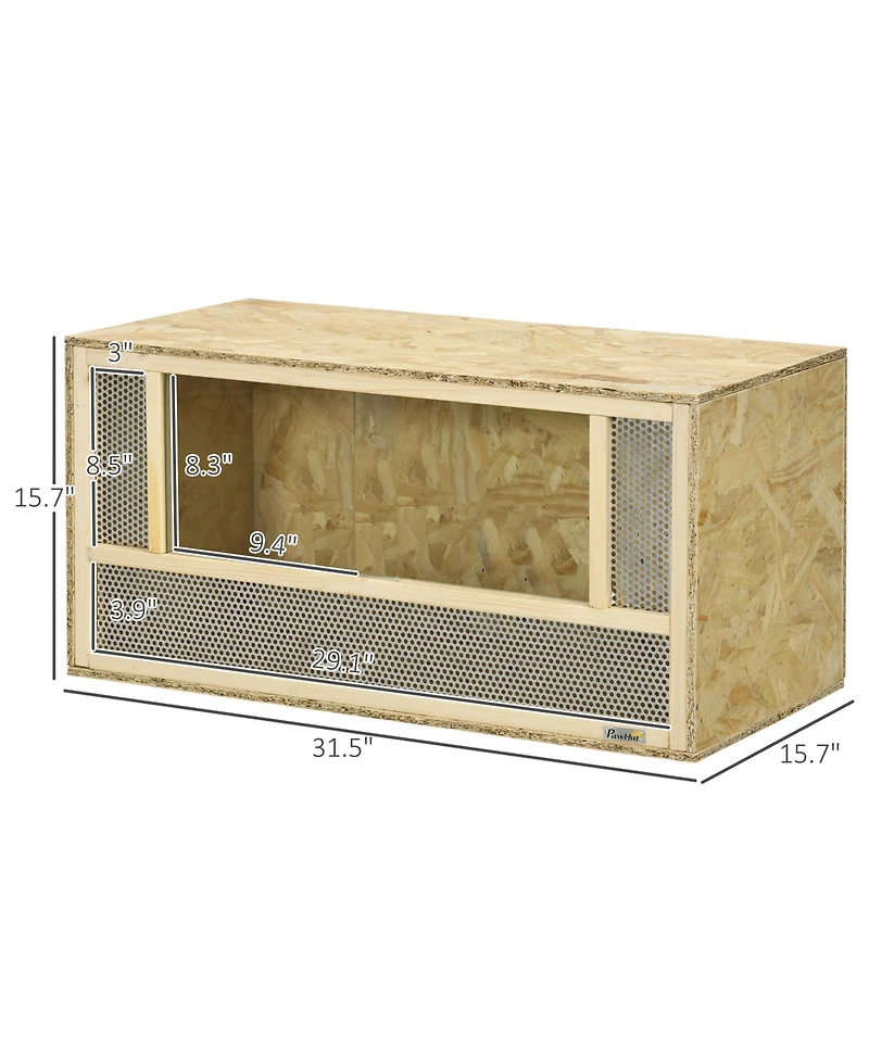 PawHut Wooden Reptile Terrarium for Chameleon, Lizard, Snake, Frog, Turtle