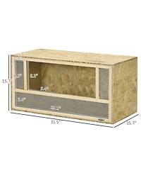 PawHut Wooden Reptile Terrarium for Chameleon, Lizard, Snake, Frog, Turtle