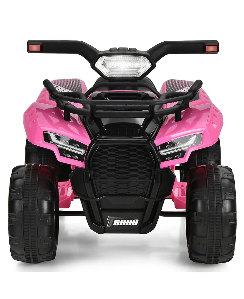 6V Kids Atv Quad Electric Ride-On Car with Led & MP3 – Pink