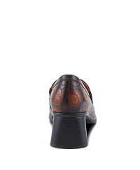 L'Artiste Women's Rivoire Hand-Painted Floral Loafer with Sculpted Heel and Cushioned Insole