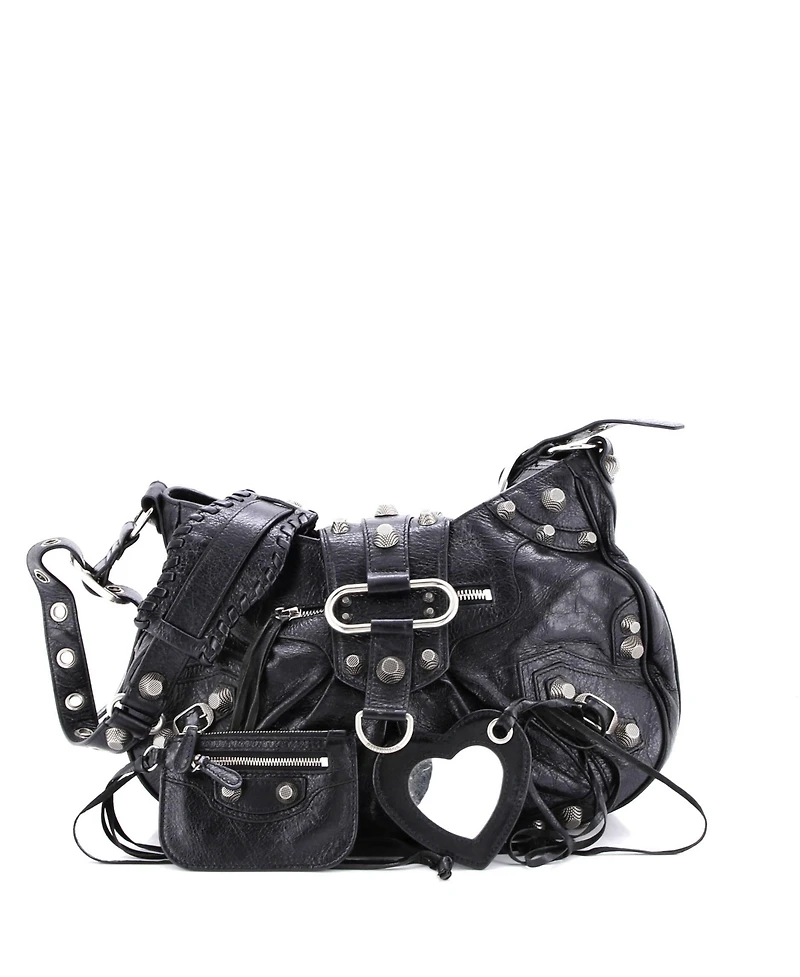 Pre-Owned Balenciaga Medium Le Cagole Giant Studs Shoulder Bag Leather