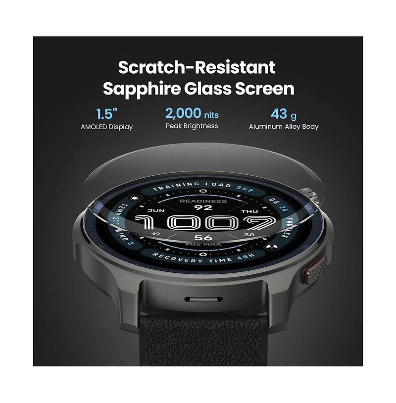 Balance 2 Smart Watch with Sapphire Glass, Multisport Training & 21-Day Battery – Black