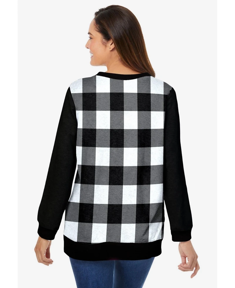 Woman Within Plus Printed Sweatshirt