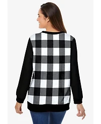 Woman Within Plus Printed Sweatshirt