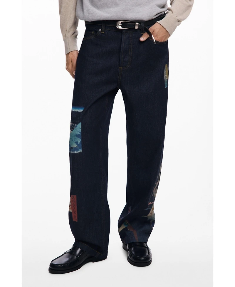 Desigual Men's Oriental printed jeans