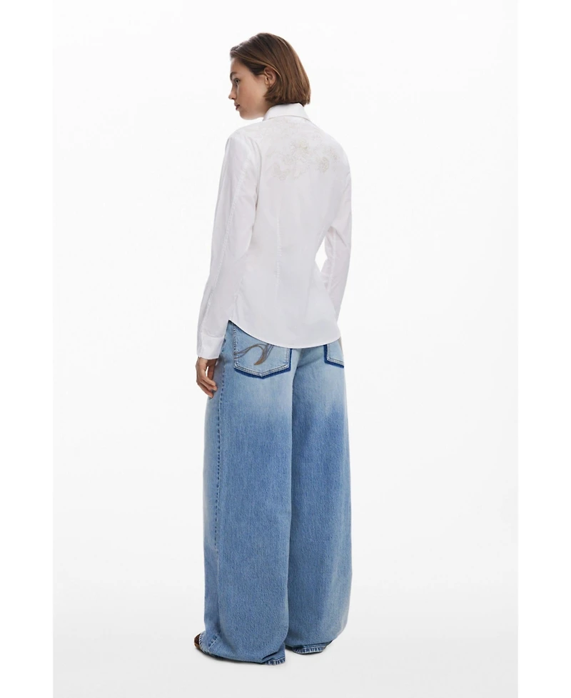 Desigual Women's Plain shirt with embroidery