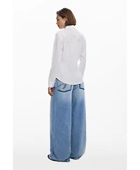Desigual Women's Plain shirt with embroidery